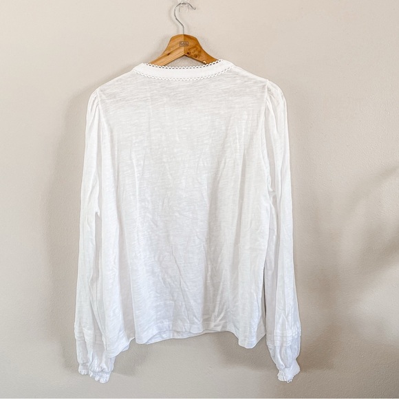 Boden | Henrietta Pintuck Henley Top in White, EUC, size 14 - Picture 7 of 13